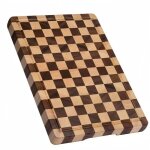 Ngrande planche � d�couper en bois dacacia design � carreaux avec rainures pour jus et poign�es plateau ...