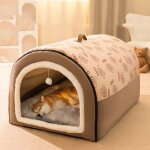 Niche pour chien 2 en 1 avec coussin doux et chaud xl:60x45x40cmlit pour animaux non - adh�rent pour ...