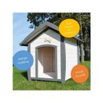 Niche chien en bois moderne de haute qualité bella 223 taille xl 97 x 111 x 108 cm - blanc - extérieur ... Niche chien en bois moderne de haute qualité bella 223 taille xl 97 x 111 x 108 cm - blanc - extérieur ...