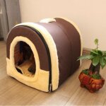 Niche pour chien / chat - comme montr - grotte douce - sac de couchage chaud - coussin amovible - 60x45x45 ...