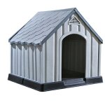 Niche pour chien - helloshop26 - 92 x 87 x 91 cm - plastique gris - r�sistante aux uv - ext�rieur