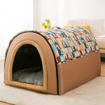 Niche pour chien interieur confortable taille xl pour chien moyen 2 en 1 niche chien interieur maison ...