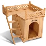 Niche villa en bois avec terrasse brun 66x53x64cm Niche villa en bois avec terrasse brun 66x53x64cm