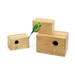Nichoir pour grandes perruches - bois - ouverture ronde - support inclus - 30x20x20 cm Nichoir pour grandes perruches - bois - ouverture ronde - support inclus - 30x20x20 cm