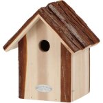 Nichoir pour oiseaux avec toît en écorce mésange bleue Nichoir pour oiseaux avec toît en écorce mésange bleue