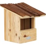 Nichoir pour oiseaux avec tot en corce rouge gorge