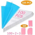 Nifogo poches  douille jetable 100 avec 2 sac  ptisserie silicone rutilisable sacs  douille en plastique ...