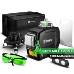 Niveau laser 12 lignes 360� - tr�pied 120cm - vert - sans fil - pr�cision �1mm / 7m