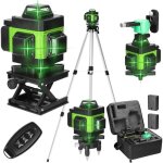 Niveau laser en 4 x 360 4d 16 lignes auo - quilibrage du niau laser vert rotatif outil de niveau vertical ...