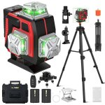 Niveau laser 4d 16 lignes 3�360� auto - nivelant double batterie 4800mah haute pr�cision avec tr�pied ...