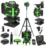 Niveau laser 4d 16 lignes - laser vert autonivelant (�3�) avec support ip54 port�e jusqu� 65 ft pour ...