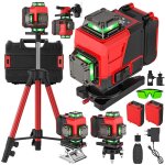 Niveau laser architectural autonivelant 360� x 4 �quip� de 2 batteries dun tr�pied et dune t�l�commande. ...