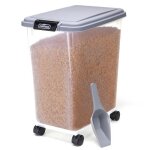 Nobleza - 40 l conteneur de nourriture pour animaux de compagnieboite croquette chat hermetique  roulettes ...