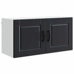 Promotion no�l?armoire de cuisine - �l�ment bas de cuisine - 2 portes - noir 80x31x40cm - bois ding�nierie ...