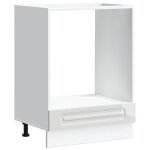 Promotion no�l?armoire � four - �l�ment bas de cuisine - pieds r�glables - kalmar blanc brillant bois ...