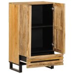 Promotion no�l?buffet haut 60x34x100cm - �tag�re - portes - grand espace - bois massif de manguier brut ...