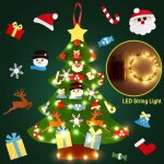 Nol diy feutr arbrenol dcoration diy feutreled lumires 26 ornements dtachablesnol cadeaux pour ...