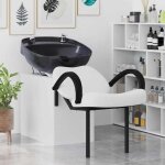 Promotion no�l?fauteuil de shampooing blanc et noir 63x141x92cm pvc eu25 94908179