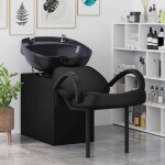 Promotion no�l?fauteuil de shampooing noir 63x141x92cm pvc eu25 58780830
