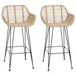 Promotion no�l?tabouret de comptoir - chaise de bar - tabouret de pub en fer - 2 pcs naturel 55x52x92cm ...
