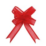 Noeuds automatique organdi - rouge - lot de 5