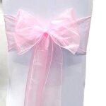 Noeud de chaise mariage organza rose par 10