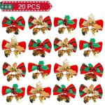 Noeuds de nol - zgeer - 20 pcs - 4 styles - ruban de haute qualit - dcoration festive