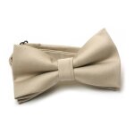 Noeud papillon beige satin de coton uni homme