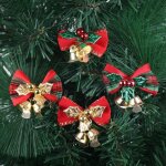 Noeud papillon bowknot nol dcoration ornement sapin de noel - rouge - lot de 4 - adulte mixte