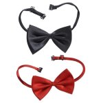 Noeud papillon pour chien - adjustable - vin rouge et noir - taille ajustable - 2pcs - confortable