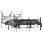 Noir 140 x 190 cm - lit m�tal - cadre de lit m�tal - matelas non inclus - avec pied de lit noir 140x190cm ...