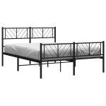 Noir 140 x 190 cm - lit m�tal - cadre de lit m�tal - matelas non inclus - avec pied de lit noir 140x190cm ...