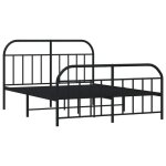 Noir 140 x 190 cm - lit m�tal - cadre de lit m�tal - matelas non inclus - avec pied de lit noir 140x190cm ...