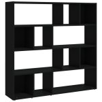 Noir bibliothque / cloison de sparation noir 105x24x102 cm
