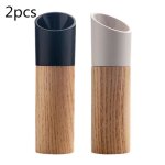 Noir et blanc moulin � sel et � poivre en bois ensemble de 2 sali�re et poivri�re avec rotor en c�ramique ...