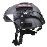 Le noir - casque airsoft swat de combat mich 2000 visire transparente et lunettes de protection sport ...