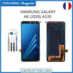 Noir ecran vitre + tactile lcd avec outil pour samsung galaxy a8 (2018) a530