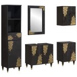 Noir ensemble de meubles de salle de bain avec tiroir 5 pi�ces sarazyj armoire wc moderne noir e1251