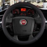 Couvre - volant - accessoires auto - fiat ducato - cuir pu 100% - noir - confort conducteur