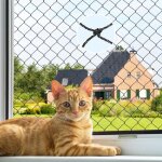 (noir filet 3x8m avec fil dacier) filet pour chat filet de balcon pour animaux de compagnie filet de ...