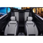 Noir gris 5 housses universelles deluxe couvre - sieges complet en cuir auto voiture