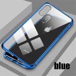 (noir) housse coque iphone 11pro max magntique avant + arrire verre tremp 360 full (bleu pour apple ...