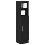 Noir meuble de salle de bain sarazyj armoire wc moderne avec porte - rouleau noir 205x22x90 cm e2440
