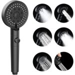 Noir pommeau de douche à main haute pression à 5 modes avec interrupteur de pause marche / arrêt pommeau ... Noir pommeau de douche à main haute pression à 5 modes avec interrupteur de pause marche / arrêt pommeau ...