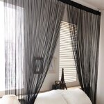Noir rideau  fils 100 x 200 cm aspect mtallique stroboscope uni esthtique dcorative pour rideau dinsectes ...