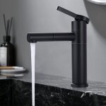 Noir robinet salle de bain robinetterie de lavabo pivotant 360 mitigeur lavabo haut bec mitigeur pour ...
