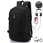 Noir sac  bandoulire sac dcole chargeur usb sac dordinateur pour jeunes sac  dos antivol voyage extrieur ...