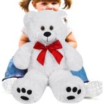Nounours ours en peluche 50cm teddy bear doux - blanc