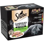 Nourriture pour chats - sheba - terrines classiques - 72 barquettes de 85g - 4 varits - pte quilibre ...