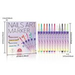 Nouveau 12 couleurs stylos � ongles marqueurs de peinture � s�chage rapide pointe fine stylos � gribouiller ...